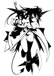 copyright_request demon_girl monochrome shibano_kaito succubus thighhighs