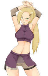 arms_up erect_nipples female female_only human ino_yamanaka mamo naruto naruto_shippuden nipples rirakukan solo straight_hair