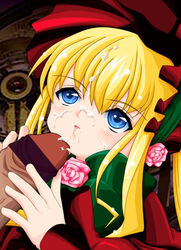 blonde_hair blue_eyes censored cum doll fellatio macky oral penis rozen_maiden shinku solo