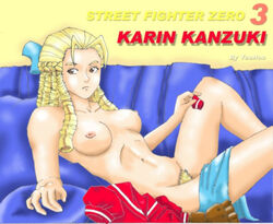 blonde_hair capcom female female_only human karin_kanzuki nude solo straight_hair street_fighter street_fighter_alpha street_fighter_alpha_3 yeehoo