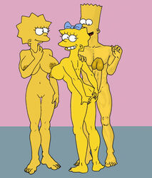 bart_simpson breasts female huge_cock human incest lisa_simpson maggie_simpson male penis spread_anus spread_ass straight tagme the_fear the_simpsons yellow_body