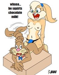 3pac anthro anthro_only crossover female fur furry lola_bunny looney_tunes male mascot nesquik nestle pegging quick_the_rabbit rabbit straight strap-on