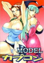 azuki_kurenai clothing darkstalkers jill_valentine jill_valentine_(julia_voth) large_breasts morrigan_aensland panties resident_evil skirt succubus