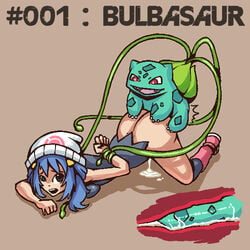 1girls 2010 blue_eyes bulbasaur clothing cum cum_in_pussy cum_inside dawn_(pokemon) doggy_style female female_on_feral feral from_behind human human_on_feral interspecies long_hair male nintendo open_mouth penetration penis pokémon_(species) pokemon pokemon_dppt pokephilia restrained selty sex size_difference small_dom_big_sub spread_legs straight tentacle vaginal_penetration x-ray zoophilia