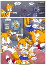 accidental_facesitting bbmbbf blush cameltoe comic comic_page facesitting falling_on_face female male mobius_unleashed palcomix pink_panties rule_63 sega sitting_on_face sonic_(series) sonic_the_hedgehog_(series) tails tailsko