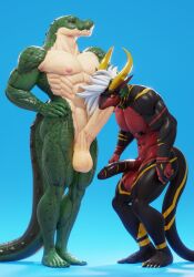 5_fingers abs anthro anthro_on_anthro anthro_penetrated anthro_penetrating anthro_penetrating_anthro balls beak biceps big_balls big_penis cheek_spikes chin_spikes claws collarbone connivingrat crocodilian dragon dragon_boy duncan_(strahinium) duo fellatio finger_claws fingers forced_oral furry gay genitals gold_eyes gold_horns green_body green_scales green_spots grey_beak hand_on_another's_head head_grab helm_(connivingrat) hi_res holding_another's_head holding_head horn huge_balls huge_cock male male/male male_only male_penetrated male_penetrating male_penetrating_male maledom mohawk muscular_arms muscular_male muscular_shoulders muscular_thighs nude nude_male oral oral_penetration pecs penetration penile penile_penetration penis red_balls red_belly red_body red_nipples red_scales red_stripes reptile scales scalie sex smile spade_tail spots standing tail tan_balls tan_body tan_penis tan_scales thick_penis two_tone_body white_hair white_mohawk yaoi yellow_eyes yellow_fingernails yellow_nails yellow_stripes yellow_toenails