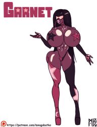 1girls alien alternate_ass_size alternate_breast_size alternate_costume alternate_hairstyle armwear artist_name ass ass_visible_through_thighs bare_shoulders big_ass big_breasts bimbo black_hair boots breasts bubble_butt cartoon_network choker collarbone curvy dark-skinned_female dark_skin earrings eyewear fake_breasts female female_focus female_only full_body g-string garnet_(steven_universe) gem gem_(species) gem_fusion high_heel_boots high_heels hoop_earrings huge_breasts humanoid jewelry large_ass large_breasts legwear lips lipstick long_hair makeup mnogobatko navel nipple_bulge nipples nipples_visible_through_clothing panties pasties patreon pink_lipstick platform_heels revealing_clothes shiny_skin signature simple_background skimpy solo solo_female star-shaped_pasties steven_universe thick_lips thigh_boots thighhighs thighs thin_waist thong url very_long_hair visor voluptuous white_background