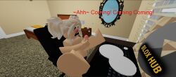 1futa 3d completely_nude computer cum cumshot dialogue futa_only futanari masturbation only_futa roblox robloxian shhh_(artist) sitting solo tagme