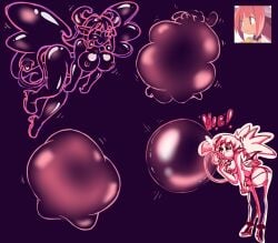 2girls blowing bubble bubbles crossover demon_tail disgaea disgaea_1 disney dumbo etna fairy female female_only horns huge_breasts multiple_girls nipples nippon_ichi_software pink_elephants_on_parade pinkelephantfetish pointy_ears smile succubus succubus_(disgaea) thighhighs wings