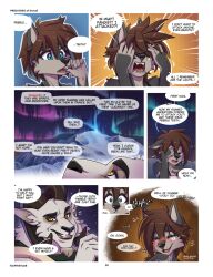 1boy 1girls 2020 7_panel_comic animal_humanoid anthro black_eyebrows black_nose blue_eyes blush body_markings brown_eyebrows brown_hair canine canine_humanoid comic comic_page ear_tuft eyebrows eyelashes fangs female fluff-kevlar furaffinity furry furry_female furry_male furry_only grey_body grey_fur hair horns male mammal mammal_humanoid markings massak_(fluff-kevlar) no_humans open_mouth open_smile page_28 page_number predators_of_denali_(fluff-kevlar) sheep short_hair smile smiling tala_(fluff-kevlar) tears teeth tongue tribal tribal_markings tuft white-body white_border white_fur wolf wolf_humanoid yellow_eyes