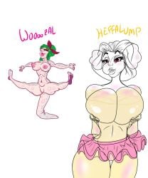 disney erect_nipples eyelashes green_hair heffalump heffalumps_and_woozles huge_breasts humanized large_breasts open_mouth pink_eyes pinkelephantfetish pointy_nose pussy smooth_skin stitches tail tutu winnie_the_pooh_(franchise)