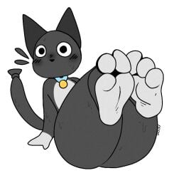 anthro artist_request black_body doodle_world feet feet_in_camera foot_fetish furry louis_(doodle_world) roblox roblox_game solo solo_focus source_request tagme