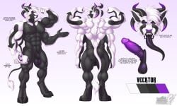 anthro balls big_penis bovid caprine demon digitigrade felid feline genitals goat hi_res hooves horn long_tongue male mammal model_sheet multi_arm multi_limb nude penis solo standing tail_tuft text tongue tongue_out tuft vallhund