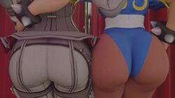 2girls 3d animated apex_legends ass ass-to-ass ass_focus capcom chun-li crossover female from_behind huge_ass jiggle kishi leotard loba_(apex_legends) longer_than_30_seconds mp4 multiple_girls no_sound pants pantyhose street_fighter video