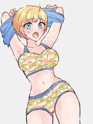 apex_legends big_breasts blue_eyes blush bra breasts lichtenberg_figure looking_at_viewer mouth_open nessie open_mouth scar scars simple_background stretched_clothing sweat sweatdrop thick thick_thighs tight_clothes tight_clothing tights unknown_artist wano94 wattson_(apex_legends)