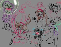 blush brown_hair bubble disney dumbo ejaculation erection huge_breasts humanized long_hair monochrome mouse_girl nipples partially_colored penis pinkelephantfetish pussy rough_sketch size_difference testicles timothy_mouse tongue_out