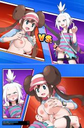 1futa 1girls 2koma ahe_gao bar_censor battle before_and_after between_breasts blue_eyes bottomless breasts brown_hair censored clothed clothing cum cumdrip defeated ejaculation erection female femdom flat_chest futa_on_female futa_sans_balls futanari game_freak grin human instant_loss instant_loss_2koma kim_da-yoon knocked_out light-skinned_female light-skinned_futanari light_skin long_hair middle_finger mostly_clothed mostly_nude nintendo paizuri penis penis_grab philipposter pokemon pussy rosa_(pokemon) roxie_(pokemon) rude_gesture short_hair standing sweat text twintails white_hair