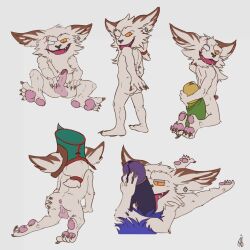 anthro anus archiblender balls blind_eye claws furry kled league_of_legends male male_only open_mouth orange_sclera pawpads piercing scar sharp_teeth size_difference yordle