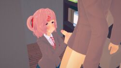 1boy 1girls 3d closet cum doki_doki_literature_club ecxreaper erection female human koikatsu male natsuki_(doki_doki_literature_club) penis