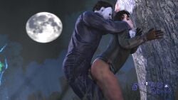 2boys 3d anal anal_penetration anal_sex animated artist_name asian black_hair bottomless breathing clothed dbd dead_by_daylight flaccid_while_penetrated fucked_from_behind full_moon gay gloves hand_over_another's_mouth jake_park jomero_benno leaning_against_tree male male/male male_only mask masked_male michael_myers mp4 night outdoors size_difference sound standing the_shape thrusting_into_ass video yaoi