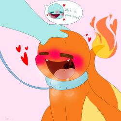 blush charmander choker chubby chubby_male collar cute domination english_text enjoying fire flame gay gay_domination happy head_pat heart in_love leash lizard male male/male petplay pokémon_(species) pokemon reptile slightly_chubby squirtle starter_squad submissive submissive_male tail thick turtle wholesome yaoi