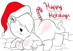 1girls candy_cane carrie_krueger english_text female female_only santa_hat solo tagme text the_amazing_world_of_gumball