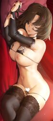 1girls breasts_out elden_ring female female_only fromsoftware light-skinned_female lingerie looking_at_viewer melina_(elden_ring) solo solo_female tony_guisado