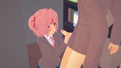 1boy 1girls 3d closet doki_doki_literature_club ecxreaper erection female human koikatsu male natsuki_(doki_doki_literature_club) penis