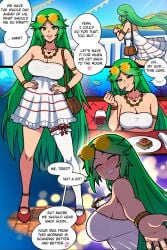 akairiot big_breasts dress eyewear_on_head green_eyes green_hair horny kid_icarus kid_icarus_uprising nintendo palutena smiling_at_viewer sunglasses_on_head