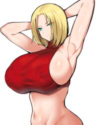 1girls armpits arms_behind_head arms_up big_breasts blonde_hair blue_hair blue_mary breasts busty curvaceous curvy curvy_body curvy_female curvy_figure curvy_hips female female_focus female_only hands_behind_head huge_breasts king_of_fighters large_breasts looking_at_viewer nipples nipples_visible_through_clothing pose posing sexy_armpits shaved_armpit short_hair slim_waist smile snk solo solo_female thick_thighs thighs tiger_drop voluptuous wide_hips