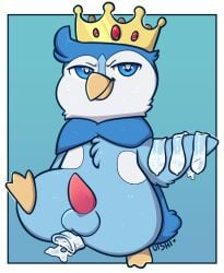 avian bird condom condom_in_ass crown feral filled_condom looking_at_viewer male male_only nintendo o-ishi penguin penis piplup pokémon_(species) pokemon pokemon_(species) prince_waddle sexual_barrier_device solo solo_male tapering_penis video_games