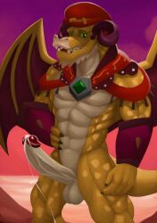 abs activision anthro anthrofied balls ballsack bara bottomless bottomless_male completely_nude completely_nude_male cum cum_drip erect_penis erection kittikary looking_at_viewer male male_only muscular muscular_anthro muscular_male nude nude_male pecs pectorals penis penis_out spyro_reignited_trilogy spyro_the_dragon tomas_(spyro)