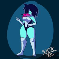 1girls aged_up deltarune deltarune_chapter_1 deltarune_chapter_2 female hair_over_one_eye heresyarts kris_(deltarune) kris_female_(deltarune) kristi_(deltaglamour) medium_hair solo tagme thick_thighs wide_hips