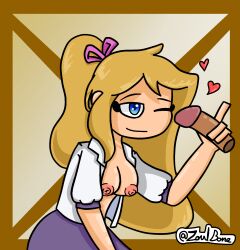 artist_request blonde_hair blue_eyes fhs fhsz3r0 fnafhs fnafhs_z3ro fnafhsrule34 handjob joy_(fnafhs) school_uniform schoolgirl