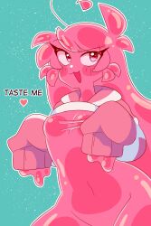 :3 female female_only lee_(secretnarcissist) pink_skin secretnarcissist slime slime_girl tagme translucent