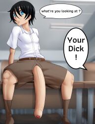 1boy annoyed annoyed_expression annoyed_face big_penis classroom dragia3743 exposed_penis femboy flaccid flaccid_penis foreskin huge_cock hyper_penis large_penis long_penis looking_at_viewer male male_focus male_only otoko_no_ko penis penis_out penis_through_fly penis_to_the_knees school_uniform schoolboy showing_off showing_penis sitting sitting_on_table socks solo solo_focus solo_male spread_legs thai uncensored