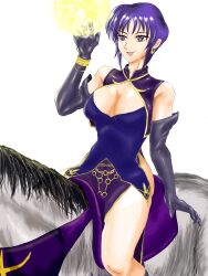 1girls bare_legs bare_thighs breasts cleavage earrings elbow_gloves female female_only fire_emblem fire_emblem:_the_blazing_blade gloves horse horseback_riding large_breasts legs magic morison_no.1 nintendo open_mouth pelvic_curtain purple_eyes purple_hair riding smile solo thighs ursula_(fire_emblem) villain white_background