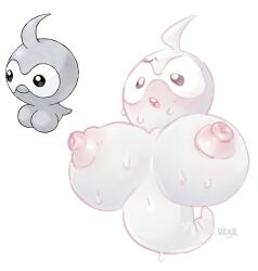 areola artist_name big_breasts bodily_fluids breasts castform female grey_body huge_breasts multiple_images nintendo nipples normal_castform pink_areola pink_nipples pink_tongue pokémon_(species) pokemon pokemon_(species) pokemon_only screencap solo sweat teeth tongue video_games vilya