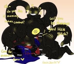 big_breasts breasts dream_sans dream_sans_(fan_character) error_sans_(fan_character) female_domination heart huge_breasts mommy_kink sans sans_au shattered_dream_sans_(fan_character) sitting_on_person tentacle undertale yellow_eyes