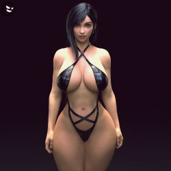 1girls 3d big_breasts bikini female_only final_fantasy final_fantasy_vii final_fantasy_vii_remake gm_studios navel sling_bikini solo solo_female swimsuit thick_thighs tifa_lockhart wide_hips