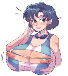 1girls accidental_exposure ami_mizuno big_areola big_breasts big_nipples bishoujo_senshi_sailor_moon black_hair blue_eyes bursting_breasts busty dark_hair erect_nipples female female_only goggles_around_neck huge_breasts large_breasts massive_breasts nipple_slip nipples pinkkoffin ripped_clothes ripped_clothing ripping_clothing short_hair solo swimsuit tagme too_small_clothes torn_clothes undersized_clothing wardrobe_malfunction