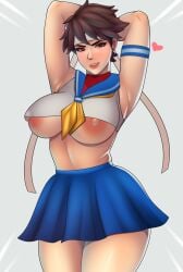 1girls alternate_breast_size armpits arms_behind_head big_breasts breasts capcom crop_top epic_games fortnite headband large_breasts miniskirt nipples nipples_showing postblue98 sakura_kasugano schoolgirl_uniform short_hair skirt solo street_fighter street_fighter_alpha street_fighter_alpha_2 street_fighter_alpha_3 street_fighter_iv street_fighter_v tagme tomboy underboob