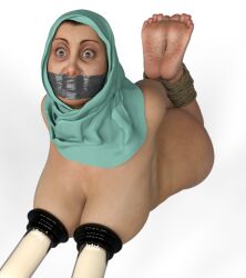 3d bondage chubby daz3d gag gagged hijab mature_female milf milking_machine tikka