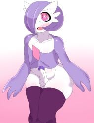 cute expectant femboy frederickjdraws gardevoir male_gardevoir male_only pokemon pokemon_(species) pokemon_species shy solo solo_focus thighhighs thighs