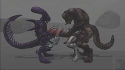 3boys 3d 3monsters alien_(franchise) alpha_(demon) animated anthro anthro_on_anthro anthro_penetrated anthro_penetrating anthro_penetrating_anthro ass_focus bethesda_softworks big_penis buff butt claws creampie cum cum_in_ass cum_inside deathclaw demon dick dripping dripping_cum ejaculation erection fallout fangs fellatio forced from_behind_position gay genital_fluids genitals hi_res horns humanoid humanoid_genitalia humanoid_penis knot long_tail loop male male/male/male male_anthro male_deathclaw_(fallout) male_only male_penetrated male_penetrating male_penetrating_male male_xenomorph monster muscular muscular_male no_sound oral oral_penetration oral_sex rough scalie sex size_difference snekkuu spitroast submissive_male sucking tail threesome tongue video xenomorph yaoi yellow_eyes