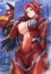 big_breasts bodysuit cameltoe code_geass female hikari_(komitiookami) kallen_stadtfeld tagme thunder_thighs