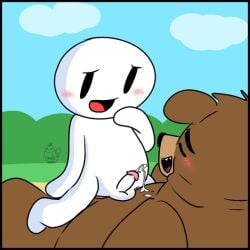 bear blush cum cum_on_fur cumshot gay male male/male muffinlewds open_mouth penis small_penis theodd1sout theodd1sout_(character) yaoi youtube youtuber