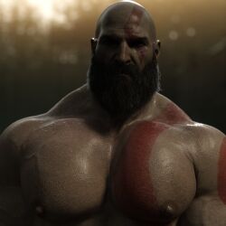 1boy 1male bald bara bara_tiddies bara_tits beard big_muscles big_pecs body_paint bodybuilder bodypaint broad_shoulders busty daddy dilf erect_nipples face_paint facepaint facial_hair god_of_war huge_pecs human human_only kratos looking_at_another looking_at_viewer male male_boobs male_chest male_focus male_nipples male_only manboobs manly mature mature_male moobs muscle muscles muscular muscular_male mustache nipples nsfwmaker nude nude_male outside pecs pectorals shiny_skin solo solo_focus solo_male sweat sweating sweaty tattoo uncle veiny_muscles warrior zaddy