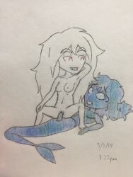 1boy 1girls 2019 dated duo female greek_mythology human humanoid itzal male mermaid mermaid_tail merman mythology nude overly_sarcastic_productions red_(overly_sarcastic_productions) reverse_cowgirl_position sex timestamp traditional_media_(artwork) vaginal_penetration