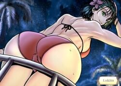 1girls ass ass ass_focus back back_muscles back_view beach big_ass big_breasts big_butt bikini breasts butt_focus colored curvy curvy_female curvy_figure cute daraz18aka dark_green_hair dark_hair female female_focus female_only fubuki_(one-punch_man) green_eyes green_hair light-skinned_female light_skin medium_hair night one-punch_man pussy_bulge seductive short_hair sideboob smile smiling smiling_at_viewer solo solo_female solo_focus thick_thighs thighs toned toned_female voluptuous